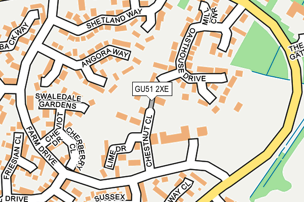 GU51 2XE map - OS OpenMap – Local (Ordnance Survey)
