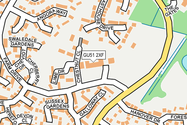 GU51 2XF map - OS OpenMap – Local (Ordnance Survey)