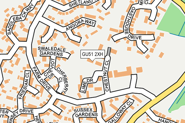 GU51 2XH map - OS OpenMap – Local (Ordnance Survey)
