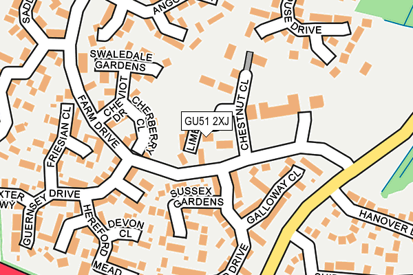 GU51 2XJ map - OS OpenMap – Local (Ordnance Survey)
