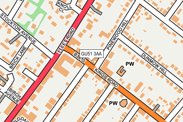 GU51 3AA map - OS OpenMap – Local (Ordnance Survey)