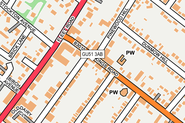 GU51 3AB map - OS OpenMap – Local (Ordnance Survey)