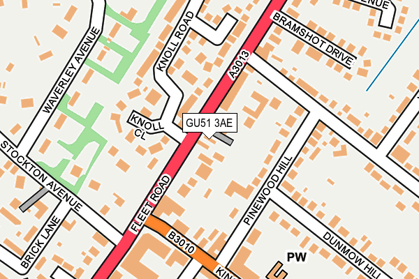 GU51 3AE map - OS OpenMap – Local (Ordnance Survey)