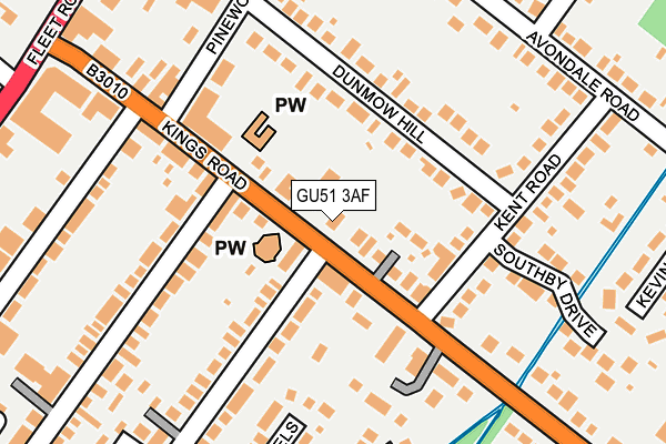 GU51 3AF map - OS OpenMap – Local (Ordnance Survey)