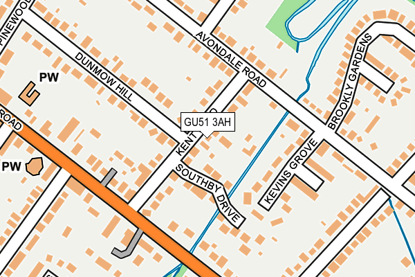 GU51 3AH map - OS OpenMap – Local (Ordnance Survey)