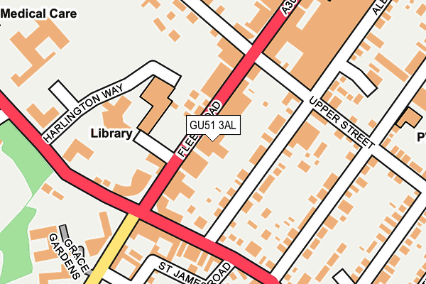 GU51 3AL map - OS OpenMap – Local (Ordnance Survey)