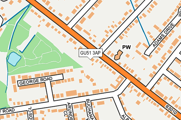 GU51 3AP map - OS OpenMap – Local (Ordnance Survey)