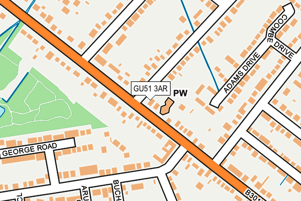 GU51 3AR map - OS OpenMap – Local (Ordnance Survey)