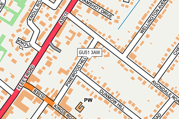 GU51 3AW map - OS OpenMap – Local (Ordnance Survey)