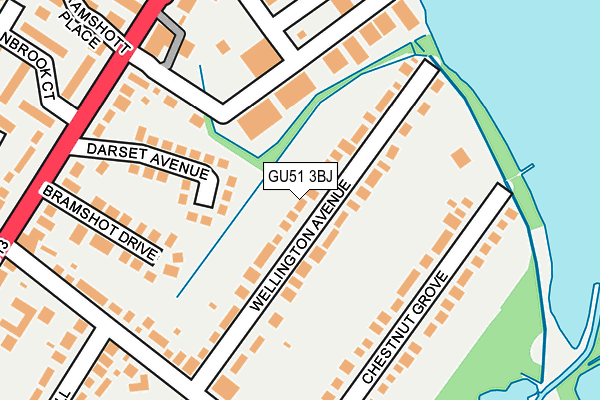 GU51 3BJ map - OS OpenMap – Local (Ordnance Survey)