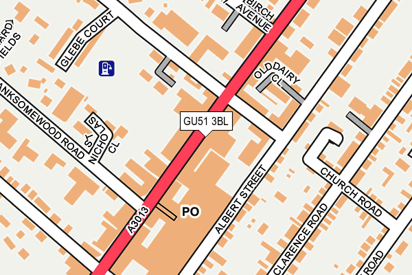 GU51 3BL map - OS OpenMap – Local (Ordnance Survey)
