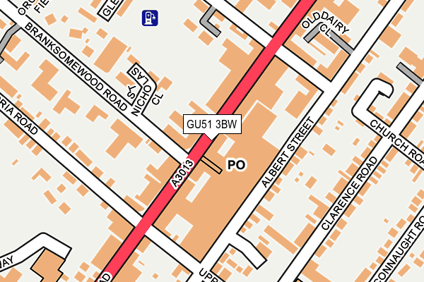 GU51 3BW map - OS OpenMap – Local (Ordnance Survey)