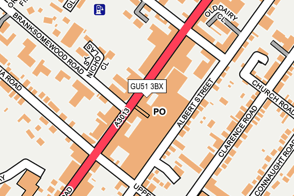 GU51 3BX map - OS OpenMap – Local (Ordnance Survey)