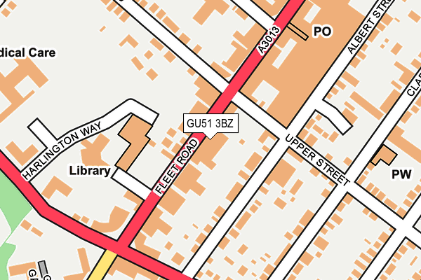 GU51 3BZ map - OS OpenMap – Local (Ordnance Survey)
