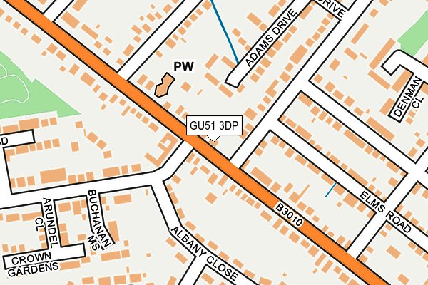 GU51 3DP map - OS OpenMap – Local (Ordnance Survey)