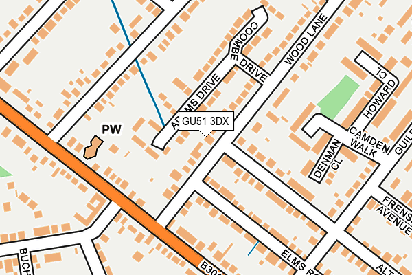 GU51 3DX map - OS OpenMap – Local (Ordnance Survey)