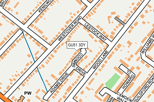 GU51 3DY map - OS OpenMap – Local (Ordnance Survey)