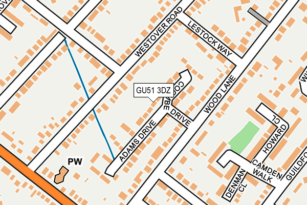 GU51 3DZ map - OS OpenMap – Local (Ordnance Survey)