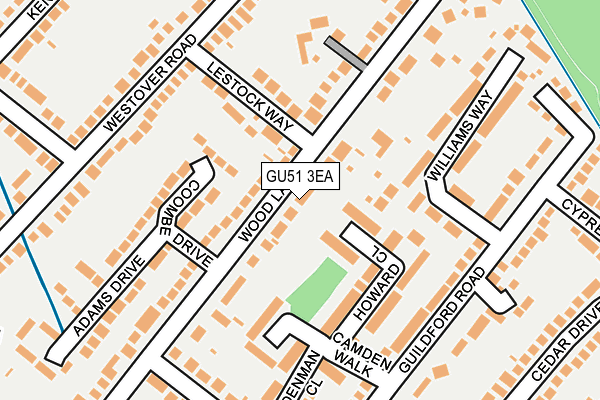 GU51 3EA map - OS OpenMap – Local (Ordnance Survey)