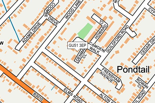 GU51 3EP map - OS OpenMap – Local (Ordnance Survey)