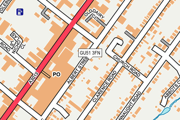 GU51 3FN map - OS OpenMap – Local (Ordnance Survey)