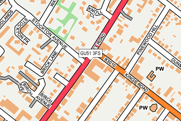 GU51 3FS map - OS OpenMap – Local (Ordnance Survey)