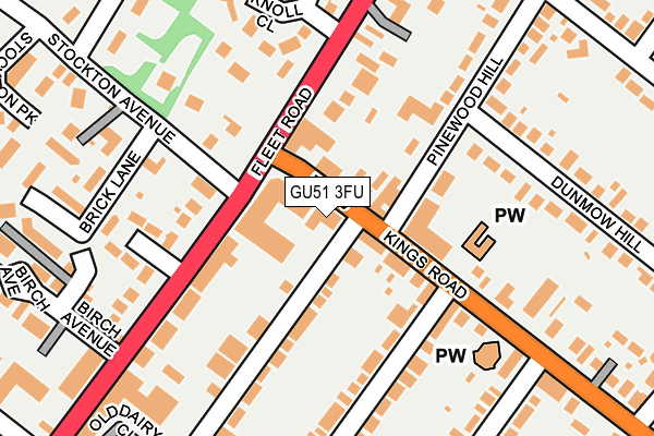 GU51 3FU map - OS OpenMap – Local (Ordnance Survey)