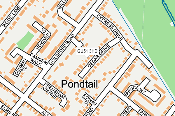 GU51 3HD map - OS OpenMap – Local (Ordnance Survey)