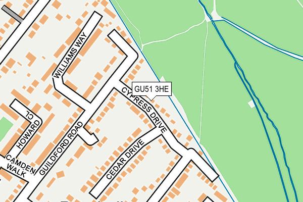 GU51 3HE map - OS OpenMap – Local (Ordnance Survey)