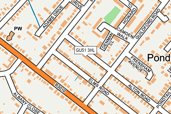 GU51 3HL map - OS OpenMap – Local (Ordnance Survey)