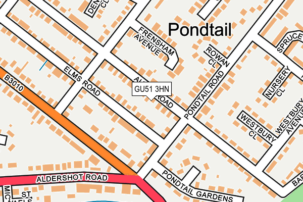 GU51 3HN map - OS OpenMap – Local (Ordnance Survey)