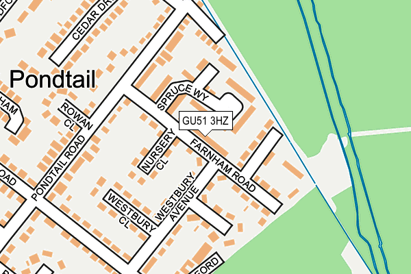 GU51 3HZ map - OS OpenMap – Local (Ordnance Survey)
