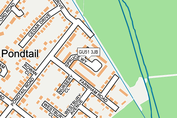 GU51 3JB map - OS OpenMap – Local (Ordnance Survey)