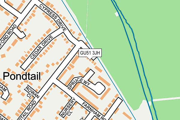 GU51 3JH map - OS OpenMap – Local (Ordnance Survey)