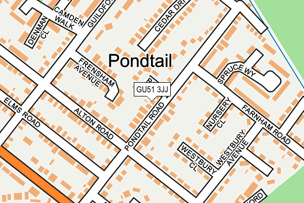 GU51 3JJ map - OS OpenMap – Local (Ordnance Survey)