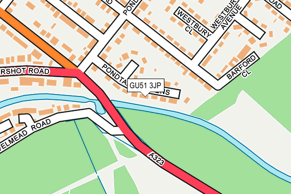 GU51 3JP map - OS OpenMap – Local (Ordnance Survey)