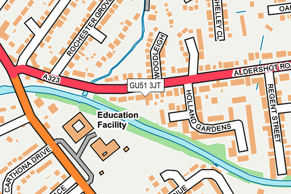 GU51 3JT map - OS OpenMap – Local (Ordnance Survey)