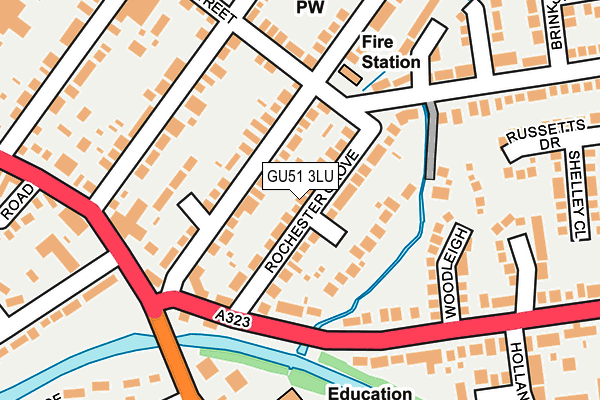 GU51 3LU map - OS OpenMap – Local (Ordnance Survey)