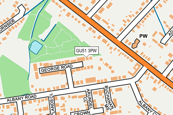 GU51 3PW map - OS OpenMap – Local (Ordnance Survey)