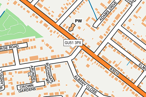 GU51 3PX map - OS OpenMap – Local (Ordnance Survey)