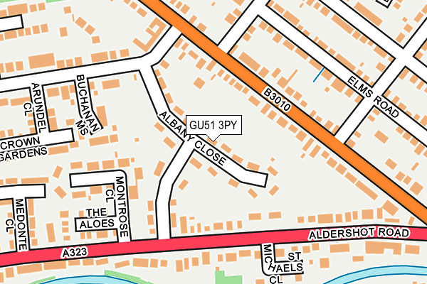 GU51 3PY map - OS OpenMap – Local (Ordnance Survey)
