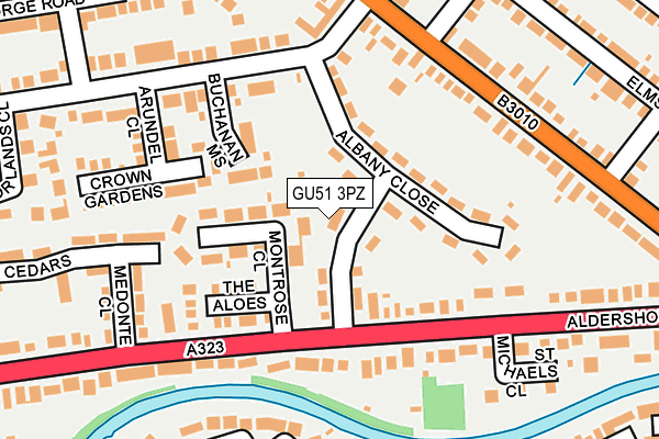GU51 3PZ map - OS OpenMap – Local (Ordnance Survey)