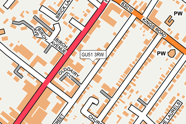 GU51 3RW map - OS OpenMap – Local (Ordnance Survey)
