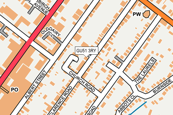 GU51 3RY map - OS OpenMap – Local (Ordnance Survey)