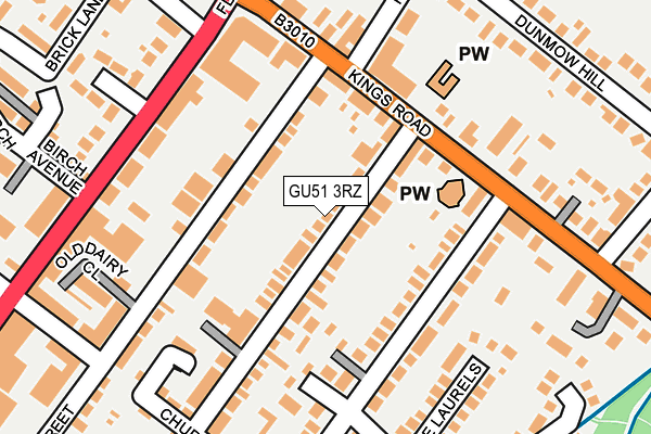 GU51 3RZ map - OS OpenMap – Local (Ordnance Survey)