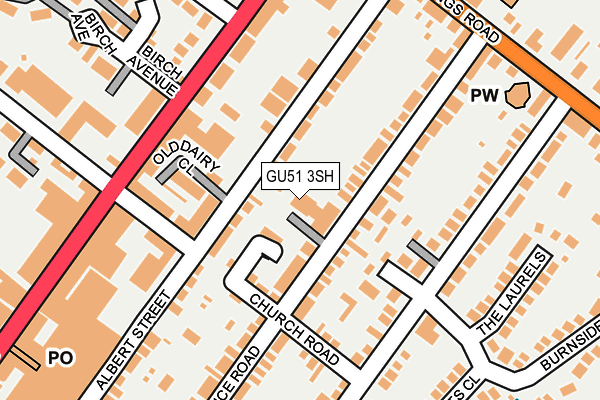 GU51 3SH map - OS OpenMap – Local (Ordnance Survey)