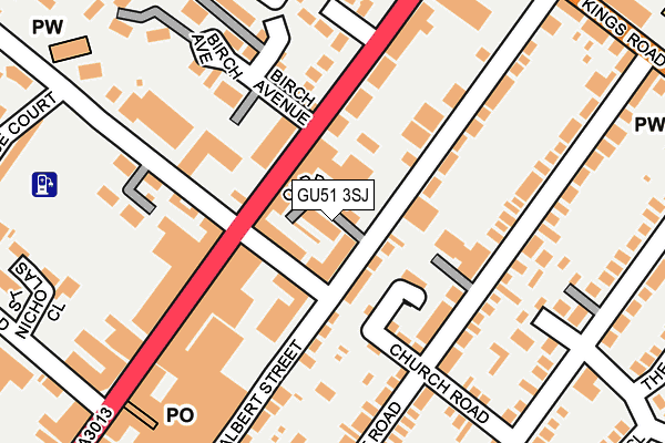 GU51 3SJ map - OS OpenMap – Local (Ordnance Survey)