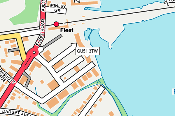 GU51 3TW map - OS OpenMap – Local (Ordnance Survey)