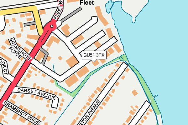 GU51 3TX map - OS OpenMap – Local (Ordnance Survey)
