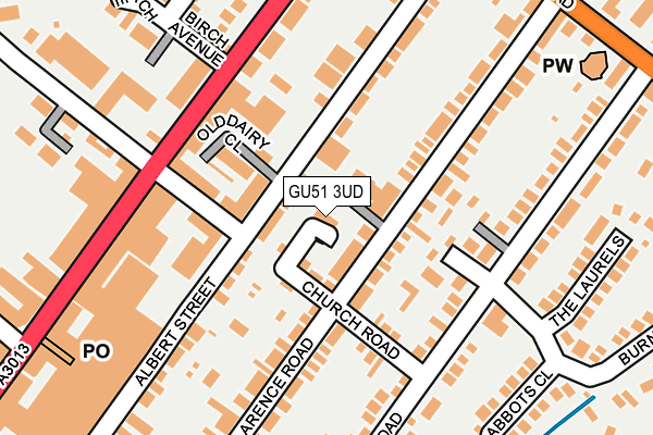 GU51 3UD map - OS OpenMap – Local (Ordnance Survey)